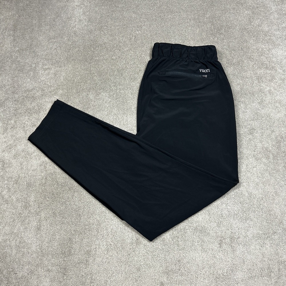 Vuori Fleet Pant Mens Large Black Running Performance Stretch Tapered V429